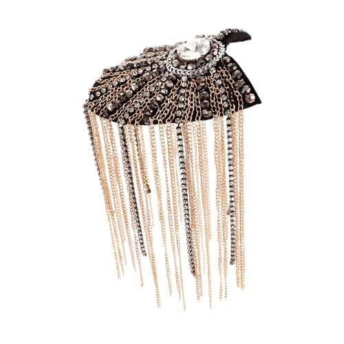 Veemoon Handgefertigte Goldene Quasten Schulterklappen DIY Epauletten Schmuck mit Metallkette Dekorative Kostüm Accessoires für Hochzeit Bühne Party und Anzug von Veemoon