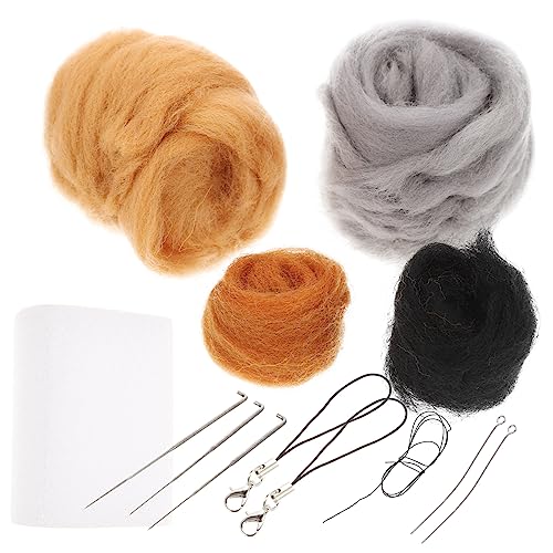 Veemoon Handgefertigtes Nadelfilz Katzen Design DIY Bastelset für Filzen mit Werkzeug Niedliche Wollfilz Katze Anfängerfreundliches Nadelspielzeug Kit von Veemoon