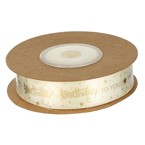 Veemoon Happy Birthday Geschenkband - 1 Rolle Hochwertiges Satinband in Beige - 1 5 Cm Breit Ideal Für Geburtstagsgeschenke Dekoration Und DIY Projekte Perfekt Für Große Veemoon Happy Birthday Geschenkband - 1 Rolle Hochwertiges Satinband in Beige - 1 5 Cm Breit Ideal Für Geburtstagsgeschenke Dekoration Und DIY Projekte Perfekt Für Große von Veemoon