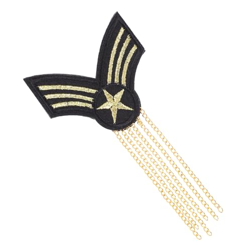 Veemoon Herren Schulterklappe mit Quasten Mehrlagige Britische Epaulette aus Besticktem Stoff und Robustem Eisen Modisches Accessoire mit Stabilem Rückennadelverschluss für Einfache von Veemoon