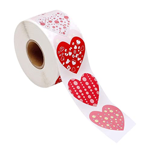 Veemoon Herzform Selbstklebende Etiketten DIY Roll Sticker für Valentinstag Hochzeit und Geschenkkarten und Leicht Abziehbar von Veemoon