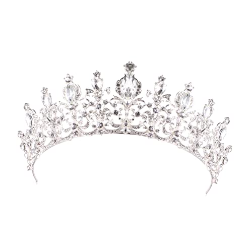 Veemoon Hochwertige Brautkrone mit Strahlenden Strasssteinen Vintage Silberlegierung Eleganter Haarschmuck für Hochzeit Halloween Party und Festliche Anlässe Damen Krone mit Funkelndem Veemoon Hochwertige Brautkrone mit Strahlenden Strasssteinen Vintage Silberlegierung Eleganter Haarschmuck für Hochzeit Halloween Party und Festliche Anlässe Damen Krone mit Funkelndem von Veemoon