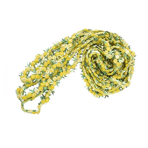 Veemoon Hochzeitsapplikationen Blumen- Band Für Bouquet Stickerei-tüll-spitzenbesatz Gelb Blumig Brautspitzenbesatz Chiffon Hochzeitsband Bandrosen Brautduschendekorationen Yellow von Veemoon