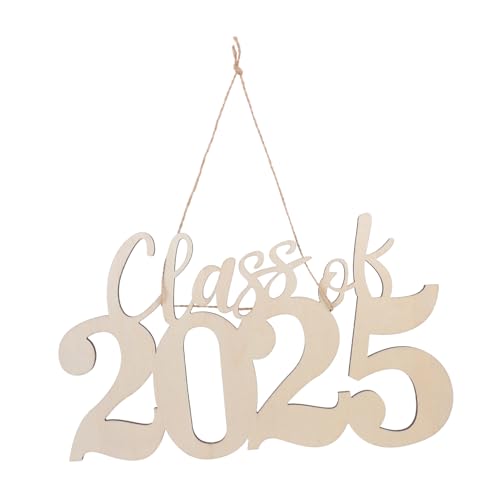 Veemoon Hölzernes Hängeschild Zum Abschluss DIY Holzausschnitt 2025 Türschild Zum Abschluss Für Abschlussdekorationen Partyzubehör Für Die High School von Veemoon