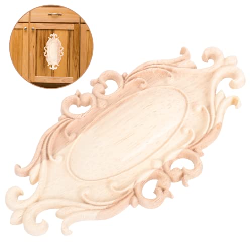 Veemoon Holz Geschnitzte Applikation Unbemalt Möbel Dekorative Onlay für Schrank Tür Bett Vintage Holzornament Langlebig und Hautfreundlich von Veemoon