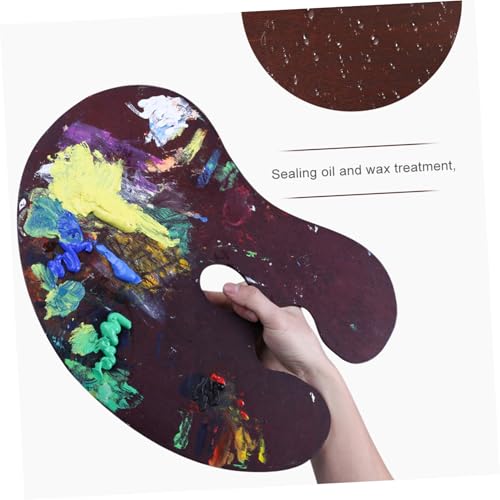 Veemoon Holz Malpalette Mittelgroß Langlebige Leichte Künstlerpalette mit Wasserdichter Oberfläche Ergonomisch Geformt für Öl und Acrylfarben Farb Mischwerkzeug für Künstler und von Veemoon
