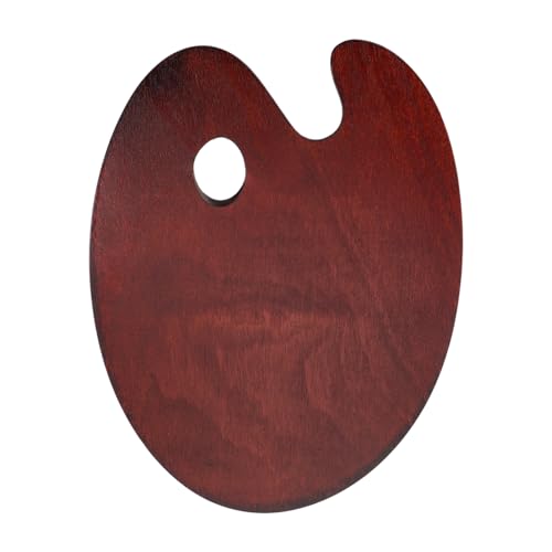 Veemoon Holz Malpalette Oval Walnussfarbig Glatte Mischen von Öl Aquarellfarben für Künstler und Hobby Malerei von Veemoon