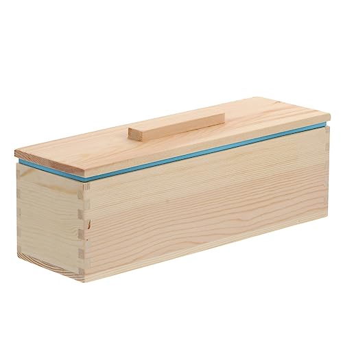 Veemoon Holz Seifenform Set mit Glatter Oberfläche DIY Seifenherstellungswerkzeug mit Abnehmbarer Abdeckung für Kreative Seifenliebhaber Blau von Veemoon
