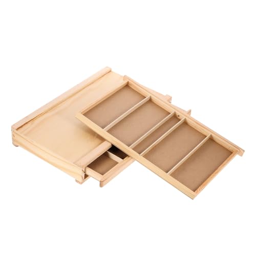 Veemoon Holz Stifthalter und Aufbewahrungsbox für Malutensilien Multifunktionaler Organizer mit Mehreren Fächern für Stifte Pinsel und Zeichenwerkzeuge für Künstler von Veemoon