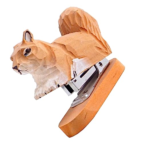 Veemoon Holz Tierhefter Eichhörnchen Skulptur Kreative Miniaturfigur für Schule Büro Zuhause Stilvolle Deko mit Hervorragender Verarbeitung Perfektes von Veemoon