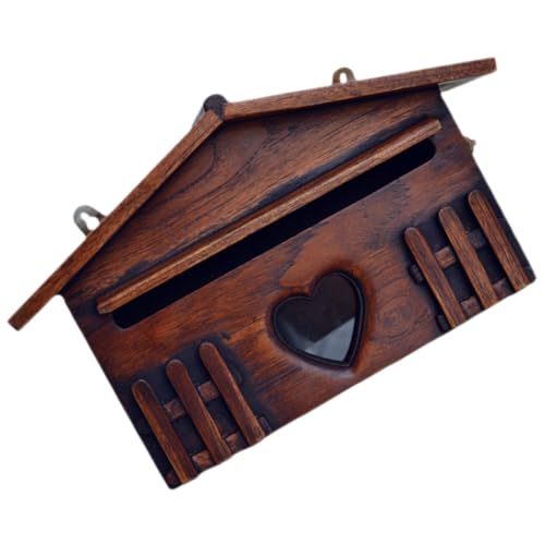 Veemoon Holzbriefkasten Wandmontage Regenfest Holzbriefkasten für Villa Postkasten Vorschlagsbox aus Robustem Holz mit Einfacher Installation und Ausreichender Kapazität von Veemoon