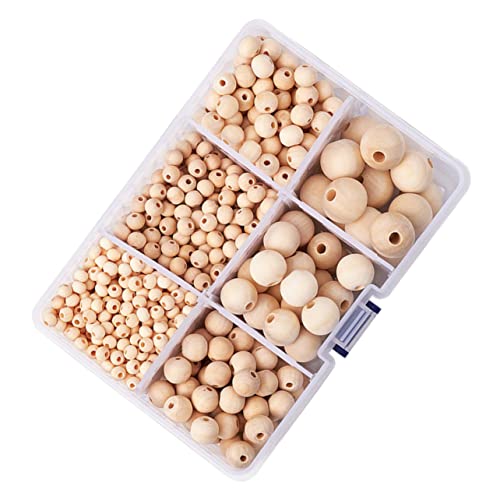 Veemoon Holzperlen Fächer Box Runde DIY Perlen für Armbänder Girlanden und Schmuckgestaltung Natürliche Holzmaterialien Langlebig und Hautfreundlich für Bastelprojekte von Veemoon