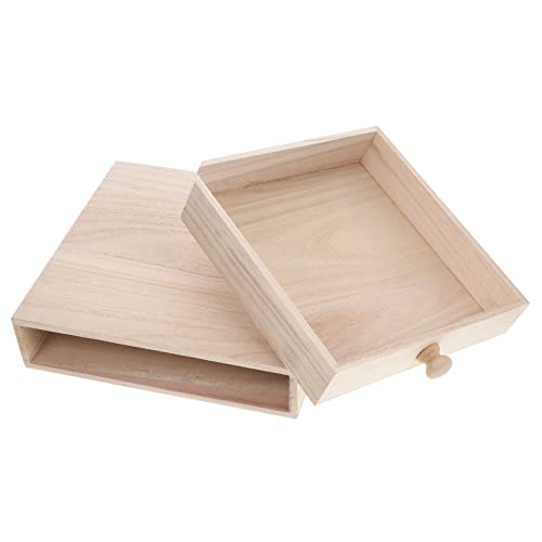Veemoon Holztea Holz Aufbewahrungsbox Mit Dekorative Holzkiste Für Tee Und Kleine Gegenstände Unvollendeter Schmuck Organizer Rustikaler Stil von Veemoon