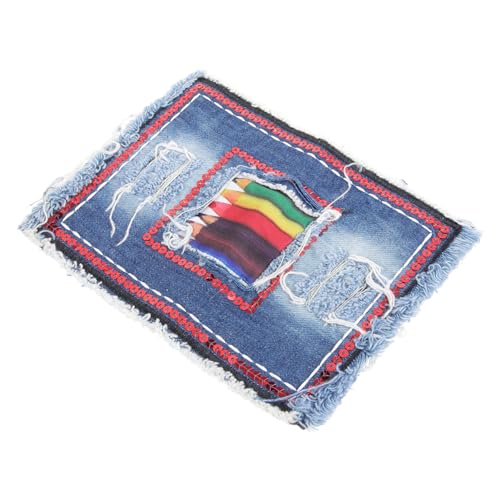 Veemoon Jeans Flicken Aufbügeln Selbstklebend Denim Patch zum Aufnähen und Reparieren Zuschneidbar Starke Haftung Bestickte Kleidungspatches für Jeans Jacken und DIY Kleidung von Veemoon