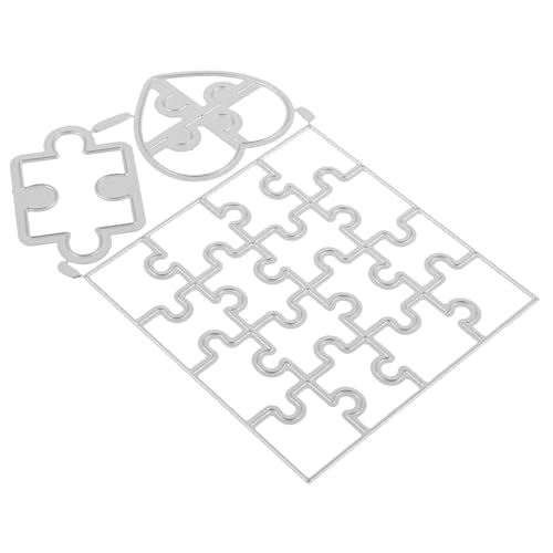 Veemoon Jigsaw sterben Scrapbooking-Stanzformen Sammelalbum Schneiden Cutter Basteln handarbeit prägung DIY-Schablone aus Kohlenstoffstahl Prägefolder für die Kartenherstellung Silver von Veemoon