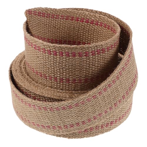 Veemoon Jute-gurtband Breit Robuste Polsterungs-webbing mit Roten Streifen Atmungsaktiv und Strapazierfähig für Stuhlreparatur Möbelverstärkung und Diy-heimdekoration von Veemoon