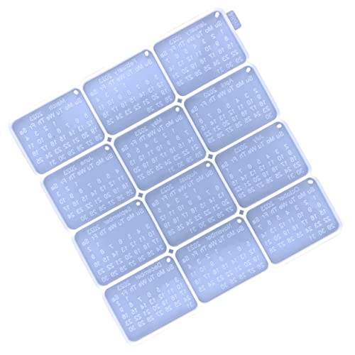 Veemoon Kalender Schlüsselanhänger Silikonform DIY Epoxidharz Anhänger Gießform Für Bastelprojekte Quadratische Kalender Schlüsselanhänger Für Taschen Und Dekoration von Veemoon