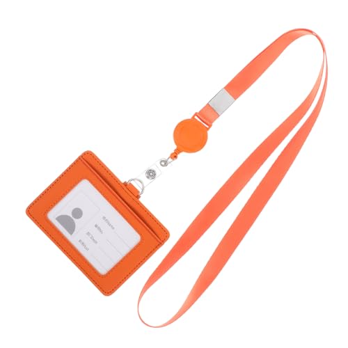 Veemoon Karten halter mit Lanyard Karten-Ausweishülle Lederbänder für Ausweise Ausweishülle aus Leder Ausweishalter aus vertikalem Leder Vertikaler Ausweishalter aus Leder Pu Orange Veemoon Karten halter mit Lanyard Karten-Ausweishülle Lederbänder für Ausweise Ausweishülle aus Leder Ausweishalter aus vertikalem Leder Vertikaler Ausweishalter aus Leder Pu Orange von Veemoon