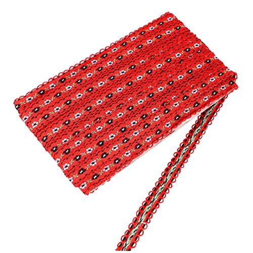 Veemoon Kleiderstickerei Spitze Vintage-spitzenbesatz Stickerei Blumenbesatz Gestickte Aufnäher Diy-spitze Stickerei Spitzenbesatz Kleidung Spitzenbesatz Spitzenband Rot von Veemoon