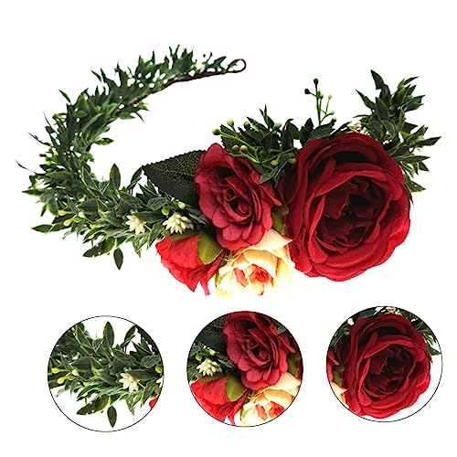 Veemoon Künstlicher Rosenkranz Haarreif Braut Haarschmuck Party Dekoration Fotorequisit für Brautjungfern Hochzeitsfeier Karneval Festlicher Kopfschmuck Rot Veemoon Künstlicher Rosenkranz Haarreif Braut Haarschmuck Party Dekoration Fotorequisit für Brautjungfern Hochzeitsfeier Karneval Festlicher Kopfschmuck Rot von Veemoon