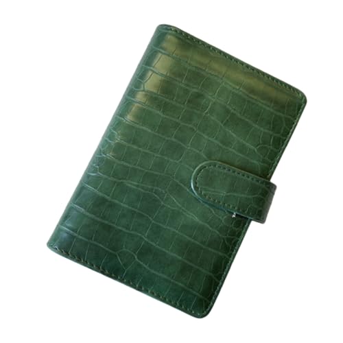 Veemoon Lochring Binder mit Krokodilstruktur Tragbare Notizbuchhülle Ring Ordner für Loseblatt Kreatives Notizbuch für Budgetplanung und Persönliche Organisation Grüne von Veemoon