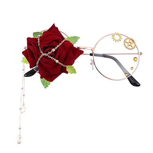 Veemoon Lolita Gear Brille mit Kette für Cosplay Partys Einstellbare Steampunk Accessoires für Kreative Looks für Jede Gelegenheit Veemoon Lolita Gear Brille mit Kette für Cosplay Partys Einstellbare Steampunk Accessoires für Kreative Looks für Jede Gelegenheit von Veemoon