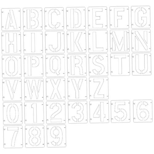 Veemoon Malvorlagen Schablonen Teiliges Alphabet und Zahlen Schablonen Waschbare Große Hohlraum Designs für DIY Wandmalerei Schulprojekte und Bastelarbeiten von Veemoon