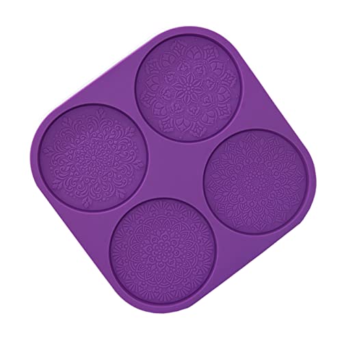 Veemoon Mandala Silikonuntersetzerform für Tassen DIY Epoxidharz Kristalluntersetzer mit Mandala Muster Wiederverwendbar nicht Klebend Langlebig für Bastelprojekte von Veemoon