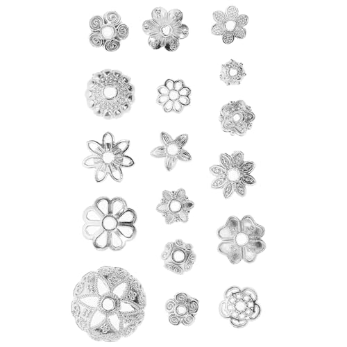 Veemoon Metall Perlenkappen für DIY Schmuckherstellung Langlebig und Praktisch Dekorative Blumen Designs Einfach zu Fixieren für Armbänder Halsketten und Kreative Bastelprojekte von Veemoon