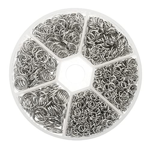 Veemoon Metallene Offene Sprungringe Hochwertige Schmuckherstellung Vielseitige DIY Handwerksringe für Armbänder und Ketten Langlebig und Robust Veemoon Metallene Offene Sprungringe Hochwertige Schmuckherstellung Vielseitige DIY Handwerksringe für Armbänder und Ketten Langlebig und Robust von Veemoon
