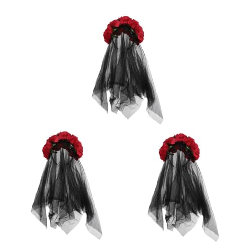 Veemoon Mexikanisches Rose Stirnband Für Halloween Und Karneval – Elegantes Kostüm-Accessoire Mit Schleier Für Den Tag Der Toten - Ideal Für Festivals Und Partys von Veemoon