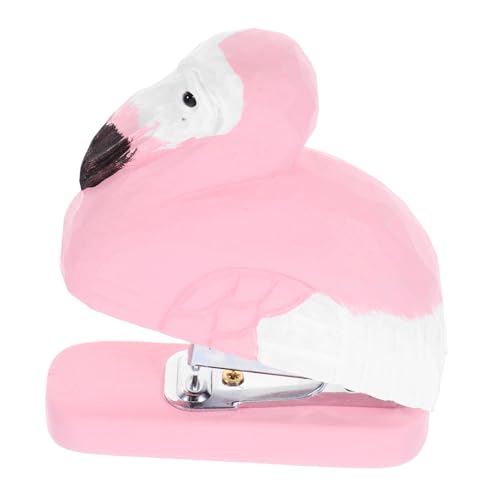 Veemoon Mini Flamingo Heftgerät Kreative Flamingo Figurine für Schreibtisch Home Schule Lustige und Elegante Dekoration für Büro und Bastelbedarf von Veemoon