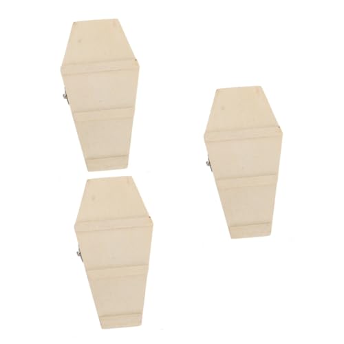 Veemoon Mini Holz-Sarg Box Für Halloween - Unbearbeitete Sargförmige Süßigkeiten Und Schmuck Box 6 Zoll Große Aufklappbare Deko Für Leckereien Und Ideale Halloween Dekoration von Veemoon