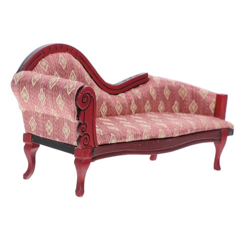 Veemoon Mini Puppenhaus Puppenhausmöbel Chaiselongue Puppenhaus Landhaus Puppenhaus Couch 1/12 Maßstab Blumensofa Blumen Mini Settee Möbelzubehör Miniatur Chaiselongue Birke von Veemoon