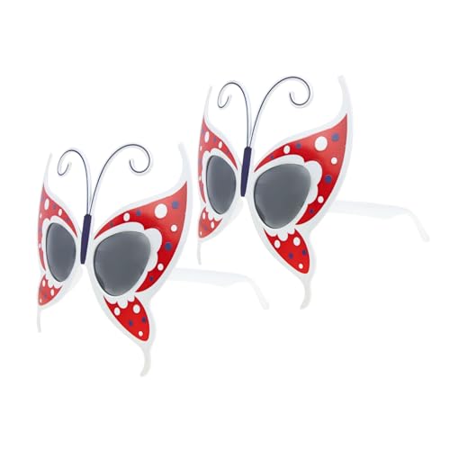 Veemoon Neuartige Brille Mit Schmetterlings-design Leicht Partybrille 2 Stück Kunststoffbrille Für Foto-requisiten von Veemoon
