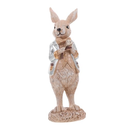 Veemoon Niedliche Resin Kaninchenfigur Charmante Tischdekoration für Ostern Frühlingsfeiern Tierornament für Zuhause Langlebiges Design Robustem Material von Veemoon
