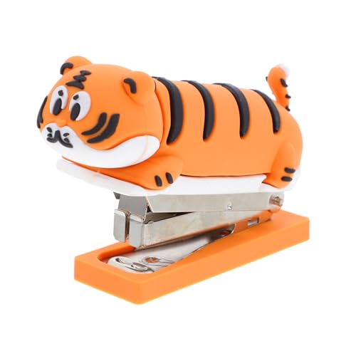 Veemoon Niedlicher Mini Tiger Hefter Tragbarer Handhefter im Tierdesign Kreatives Heftwerkzeug für Schule und Robuste und Langlebige Konstruktion Effizientes Heften von Veemoon