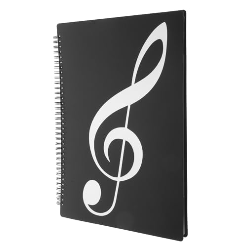 Veemoon Notenblatt Organizer mit Musikordner für Büro und Schule Tragbare Fächermappe für Musiker Hochwertiger Dokumentenordner Silber mit Notenmotiv von Veemoon