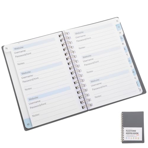 Veemoon Passwortbuch mit Spiralbindung Alphabetische Register für Schnelles Nachschlagen Praktischer Organizer für Website Logins und Adressen Kleines Notizbuch für Büro und Zuhause Veemoon Passwortbuch mit Spiralbindung Alphabetische Register für Schnelles Nachschlagen Praktischer Organizer für Website Logins und Adressen Kleines Notizbuch für Büro und Zuhause von Veemoon