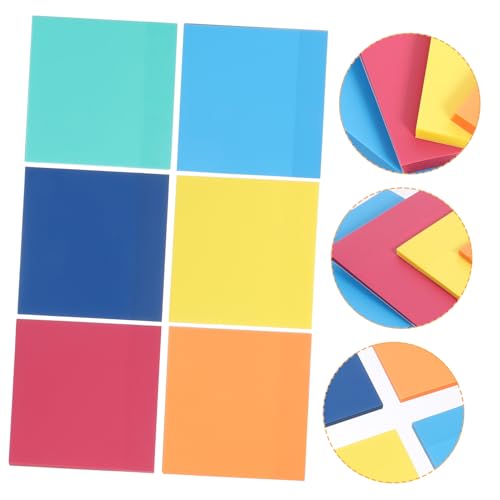 Veemoon Pet Fluoreszierende Haftnotizen Stark Klebend Wasserfest Transparente Bunte Memo Pads für Schule Büro und Haushalt Portable Notizzettel für To Do Listen und Schnelle Notizen von Veemoon