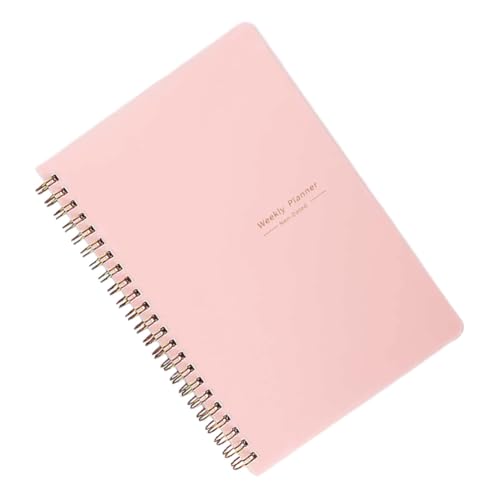Veemoon Planer Notizbuch Rosa Wochenplaner Wochen Spiralbindung Praktischer Akademischer Organizer für Büro und Haushalt Notizblock für Termine und Aufgaben von Veemoon