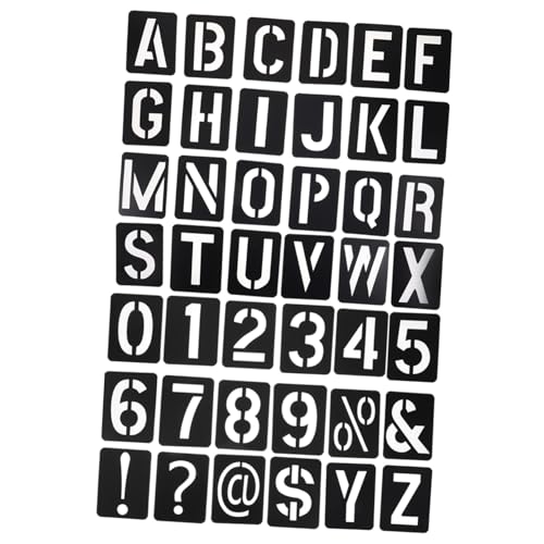 Veemoon Plastik Schablonen Set Teilig Wiederverwendbare Buchstaben Zahlen Stencils Schwarzem PP Langlebig und Geruchlos für Wandmalerei DIY Möbelgestaltung und Bastelprojekte von Veemoon