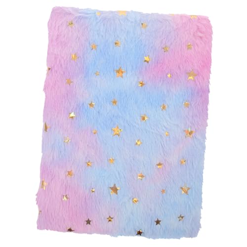 Veemoon Plüsch Notizbuch mit Farbverlauf Flauschiges Cartoon Tagebuch Weiches Schreibheft für Alltag Schule und Büro Tragbares Notepad für Reisen und Kreative Notizen Zufällige Farbe von Veemoon