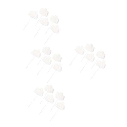 Veemoon Plüsch Wolke Cupcake Topper Set – 1-5 Stück Süße Kuchen Dekoration Für Babyparty Und Geburtstagsfeier – Weißer Garn Kuchen Pick Für Kreative Backideen von Veemoon