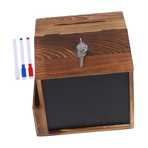 Veemoon Retro Briefkasten Aus Holz Spendenboxen Für Spendenaktionen Vorschlagsboxen Wahlurnen Für Tombolas Spendenboxen Für Geld Bürobriefkasten Wandbriefkasten Wahlurnen Aus Holz von Veemoon