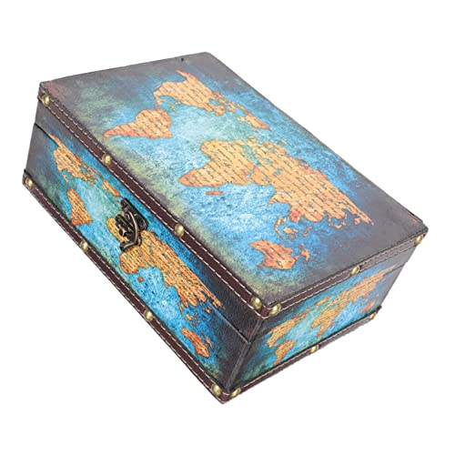 Veemoon Retro Map Muster Schmuckschatulle mit Schloss Vintage Schmuck Organizer für Aufbewahrung von Ringen für Täglichen Gebrauch zur Hochzeit Veemoon Retro Map Muster Schmuckschatulle mit Schloss Vintage Schmuck Organizer für Aufbewahrung von Ringen für Täglichen Gebrauch zur Hochzeit von Veemoon