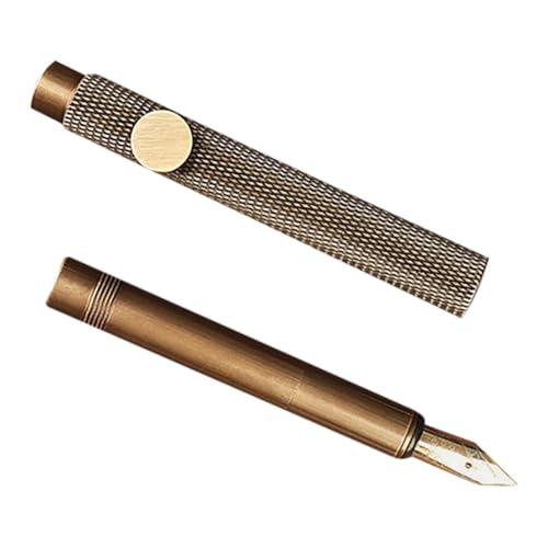 Veemoon Retro Messing Füllfederhalter Tragbarer Kalligraphie Stift für Studenten Eleganter Schreibstift für Notizen und für Künstler und Schreibliebhaber von Veemoon