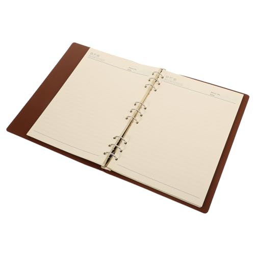Veemoon Ringbuch Notizbuch mit Lederoptik Nachfüllbares Tagebuch Liniert Wochenplaner für Büro Schule und Alltag Braun Langlebiges Design Vielseitiges Journal Organizer von Veemoon
