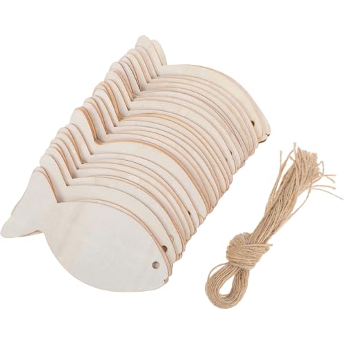 Veemoon Rohlinge Aus Holz Zum Basteln In Fischform 32 Stück Unbehandelte Fischchips Aus Holz Lose Diy-Kunstscheiben Naturholzanhänger Mit Loch Und Seil Zum Aufhängen Basteln Veemoon Rohlinge Aus Holz Zum Basteln In Fischform 32 Stück Unbehandelte Fischchips Aus Holz Lose Diy-Kunstscheiben Naturholzanhänger Mit Loch Und Seil Zum Aufhängen Basteln von Veemoon