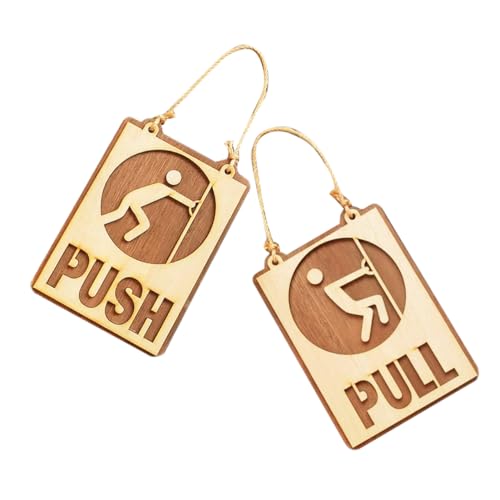 Veemoon Rustikales Holz Türschild Teilig Push Pull Schilder für Eingänge Hotel Zuhause Vielseitig Einsetzbar mit Natürlichem Juteseil Dekorativ und Funktional Warm Reminder Sign von Veemoon